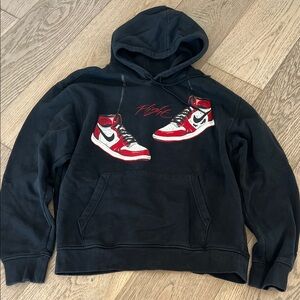 Nike Jordan Black Hoodie with Red Accent